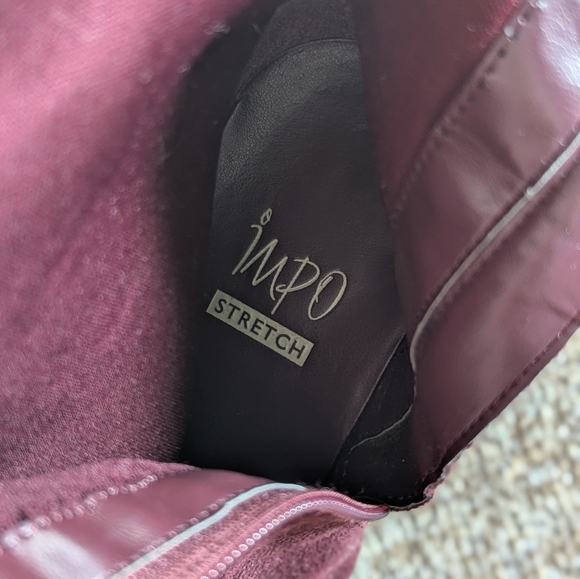 Burgundy Wine Boots 8 M Faux Suede knee high pointy toe ruching stretch heeled - Picture 7 of 11